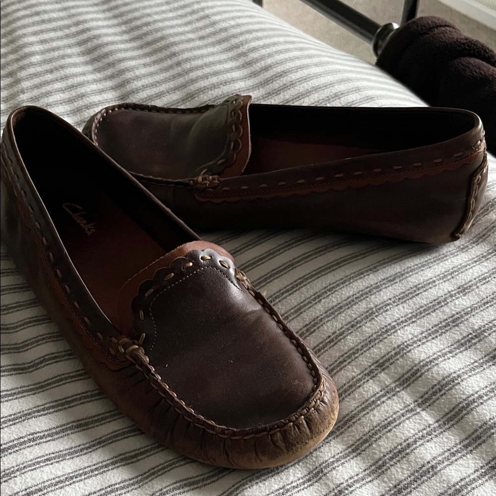 Clarks Brown Leather Loafers